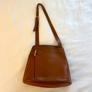 Longchamp Vintage Roseau Brown Leather Crossbody Bag